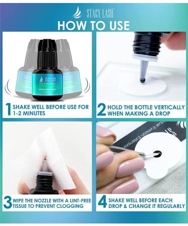 Stacy Lash Extra Strong Evolution Advanced Eyelash Extension Glue - 1 Sec Drying - 6 Weeks Retention - Professional Use Only - Black Adhesive - Buy Online on SooperMarket.com