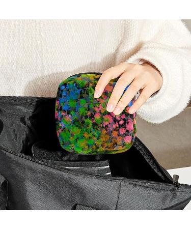 Floral Abstract Sanitary Napkin Storage Bag | Menstrual Cup Pouch | Nursing Pad Holder | Period Bag for Women & Girls - Multi-colored - Buy Online on SooperMarket.com