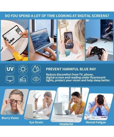 JM Plane Blue Light Blocking Glasses - Anti-Glare Computer Eyewear for Men & Women | Stylish Gunmetal Frame & Black Temple Tips - Buy Online on SooperMarket.com
