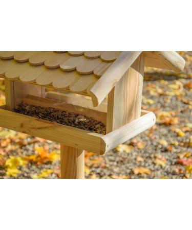 Dobar 21277E Large Bird Feeder Solid Wood Bird House with Shingle Roof Premium Bird Feeding Station for Container Montage 38x38x30 cm - Buy Online on SooperMarket.com