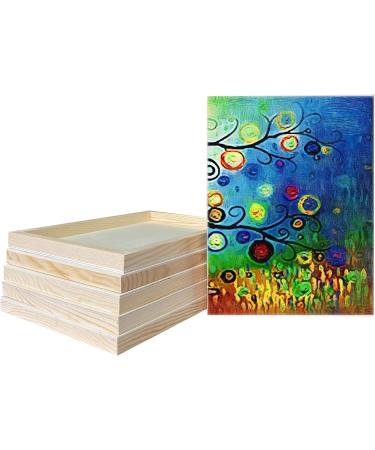 9x12 Wood Canvas 6-Pack - Framed Wooden Panel Boards for Painting and Pouring Crafts - Buy Online on SooperMarket.com