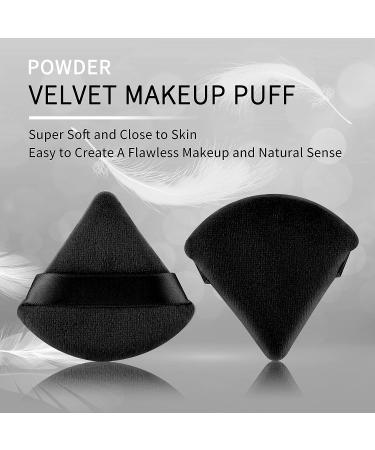 2 Pcs EVAOUXIU Triangle Powder Puff for Face Powder - Soft Plush Setting & Foundation Blender Sponge in Black - Buy Online on SooperMarket.com