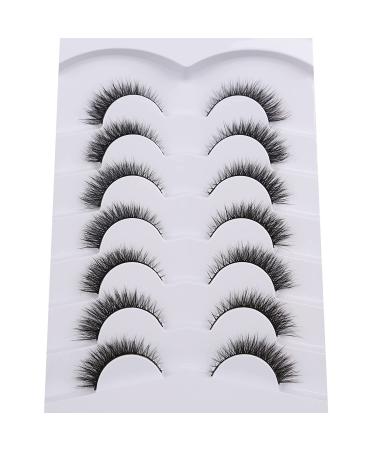 Pooplunch Cat Eye False Eyelashes - 8D Volume Fluffy Wispy Natural Lashes (7 Pairs, 3-12MM) - Buy Online on SooperMarket.com