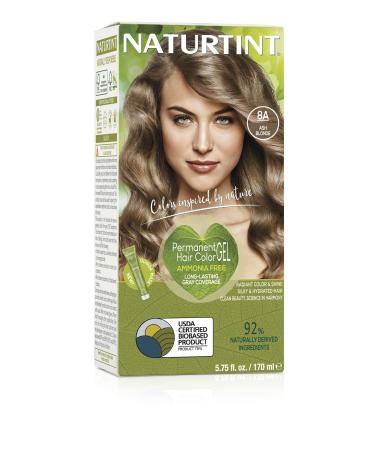 Naturtint Permanent Hair Color 8A Ash Blonde  Ammonia Free  Vegan  Cruelty Free  up to 100% Gray Coverage  Long Lasting Results