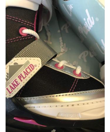 Lake Placid Adjustable Monarch Ice Skates Black/Pink/Silver 11-1 - Buy Online on SooperMarket.com