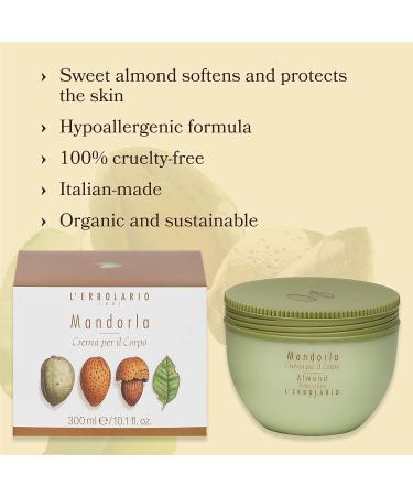 L'Erbolario Almond Body Cream 300 ml | Nourishing & Hydrating | Fast International Shipping - Buy Online on SooperMarket.com