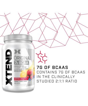 XTEND Original BCAA Powder Knockout Fruit Punch | Sugar Free Post Workout Electrolyte Muscle Recovery Drink with Amino Acids | 7g BCAAs for Men & Women | 90 Servings Fruit Punch 90 Servings (Pack of 1) - Buy Online on SooperMarket.com