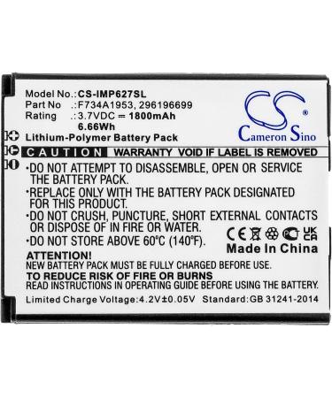 Buy PRUVA Battery 1800mAh for Ingenico IMP627 IMP657 iSMP4 - Compatible Replacement P/N: 296196699 F734A1953 - Fast International Shipping - Buy Online on SooperMarket.com