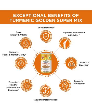 Organic Veda Turmeric Golden Super Milk Latte Mix - USDA Certified, High Curcumin & Ayurvedic Herbs for Energy, Focus & Immune Support - 8 oz - Buy Online on SooperMarket.com