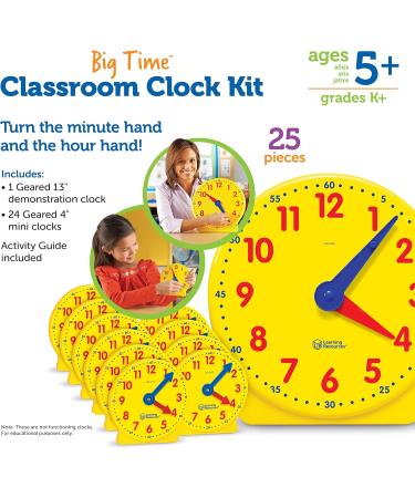 Buy Learning Resources Big Time Classroom Clock Set - Enhance Time-Telling Skills | Fast International Shipping - Buy Online on SooperMarket.com