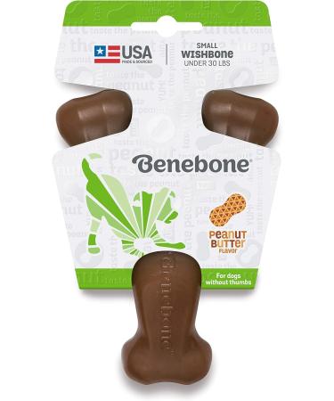 Benebone Wishbone Real Peanuts Small - Durable Dog Chew Toy for Aggressive Chewers | International Shipping Available - Buy Online on SooperMarket.com