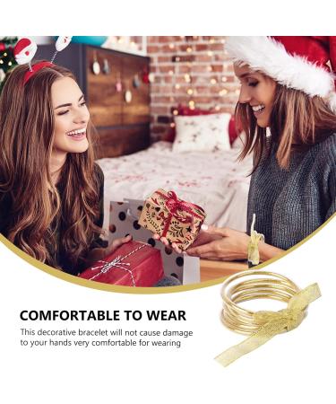 STOBOK 1pc Ribbon Glitter Bracelet Bangles Glitter Jelly Bangle Silicone Glitter Filled Jelly Bracelet Bowknot Jelly Bangle Bracelets Purple Women's Plastic Accessories Bagging Machine Golden 7.5x7.5cm - Buy Online on SooperMarket.com