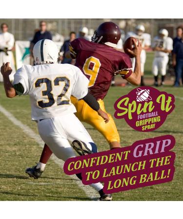 Spin iT Football Grip Spray - Enhance Football Grip, Works with or without Gloves - Ideal for Training and Play - Improve Performance and Control - 2 oz - Buy Online on SooperMarket.com