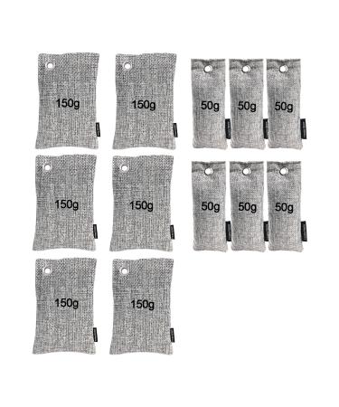 12 Packs Fonday Bamboo Charcoal Deodorizer Bags (50g*6 + 150g*6) Odor Eliminator & Absorber Air Purifying for Gym Bag Shoe Car Pet Closet 1 piece (12 pack)