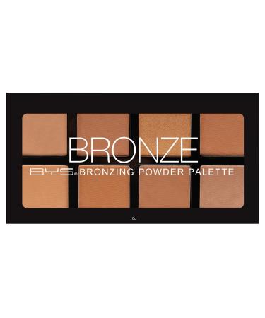 BYS Bronzing Powder Palette - 8 Color Shades - Bronze Contour Sculpt Highlight Makeup Set Matte & Shimmer Finish