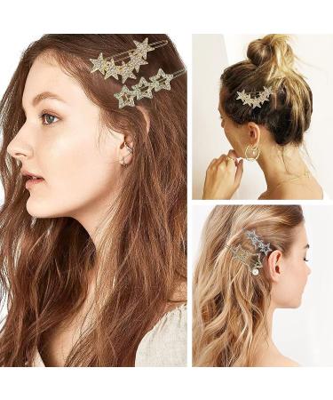 8 Pcs Rhinestone Star Hair Clips - Fashion Hair Barrettes for Women and Girls - Buy Online on SooperMarket.com
