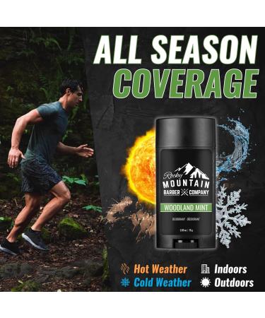 Natural Deodorant for Men - Aluminum Free - Made with Simple Plant-Based Ingredients & Peppermint Essential Oil - Made in USA - Woodland Mint Scent - 2 .65 oz - Buy Online on SooperMarket.com