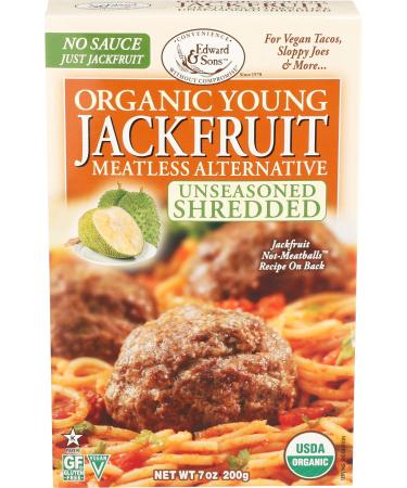 Edward & Sons, Jackfruit Young Unseasoned Shredded Organic, 7 Ounce