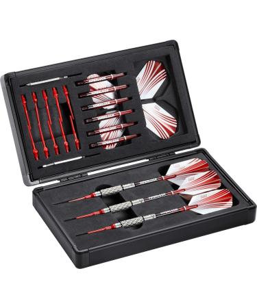 Casemaster Sinister Magnetic Aluminum Dart Case with Precision Cut Space to Hold 3 Steel Tip or Soft Tip Darts and Extra Flights, Shafts and Tips, Magnetic Latch Keeps Case Closed Tight