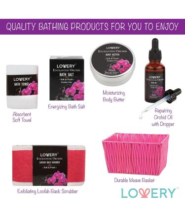 Enchanted Orchid Spa Gift Set - Perfect Gift Baskets for Her Women & Moms | Best Bath & Body Gifts for Weddings Birthdays & Thank You - Buy Online on SooperMarket.com