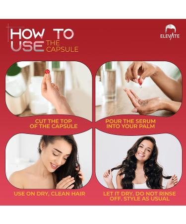 ELEVATE Hair Treatment Serum Oil Capsules - Repair & Moisturize with Argan Jojoba Oils & Vitamins - Smooth, Silky, & Thick Hair - Buy Online on SooperMarket.com