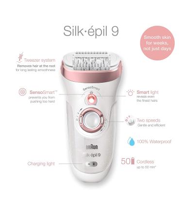 Braun Silk-pil 9-985 Epilator for Women | Facial Hair Removal Shaver - Cordless & Rechargeable | Wet & Dry | Includes Facial Cleansing Brush - Buy Online on SooperMarket.com