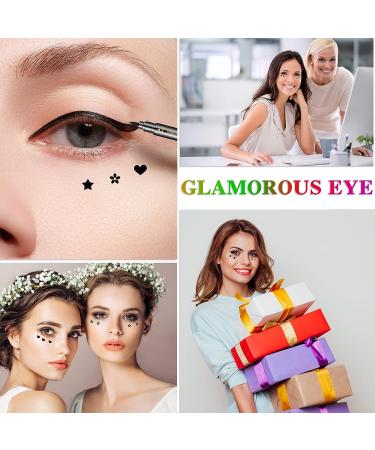 QIUFSSE 6pcs Double-headed Liquid Eyeliner Stamp Set for Women - Waterproof, Smudgeproof, Long Lasting - Love Flowers Moon Stars Smiley Triangles - Buy Online on SooperMarket.com