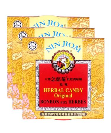 Nin Jiom Herbal Candy Original 60 gr - Pack of 3 Tins