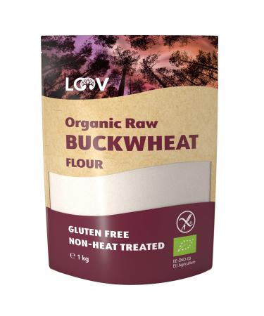 LOOV Organic Raw Buckwheat Flour 1 kg Gluten Free Flour Not Heat-Treated All Nutrients Preserved Delicious Nutty Flavour Organically Grown in Nordic Climate Non-GMO