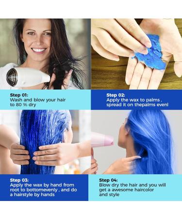 Temporary Hair Color Wax - Instant Hairstyle Cream 4.23 oz | Blue Hair Pomade for Cosplay & Parties | Easy Clean Formula - Buy Online on SooperMarket.com