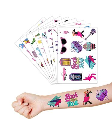 50s Temporary Tattoos (96PCS) - Birthday Party Decorations & Favors for Fans | Women, Men, Boys, Girls | School Prizes & Gifts - Buy Online on SooperMarket.com