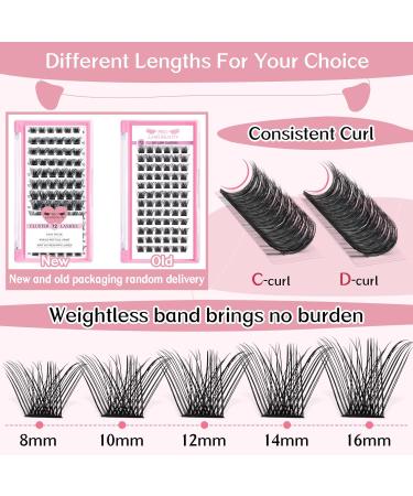 Lash Clusters 72 Pcs Individual Cluster Lashes DIY Lash Extension 8-16mm Eyelash Clusters Volume Wispy Lashes Super Thin Band Reusable Soft & Comfortable 8-16 mix Volume - Buy Online on SooperMarket.com