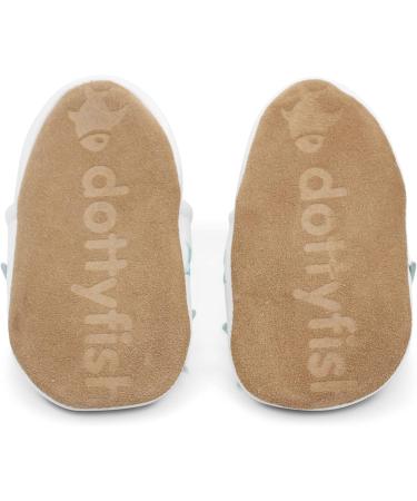 Dotty Fish Soft Leather Baby Shoes | Boys' Toddler Shoes with Non-Slip Suede Soles | Blue Stars Design | 0-6 Months - 4-5 Years - Buy Online on SooperMarket.com