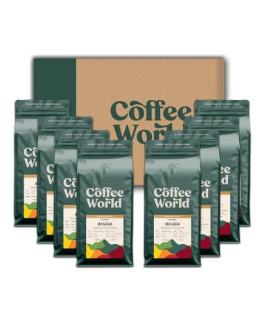 Coffee World Uganda Masaba Single Origin Espresso UK Roasted Coffee Beans - Medium Roast (8 x 1KG)