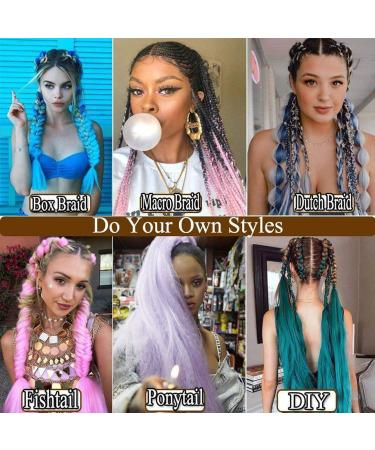 Jumbo Braiding Hair Extensions Colorful Synthetic Hair for DIY Crochet Box Braids Ombre 1Pc 24inch Dark Brown - Buy Online on SooperMarket.com