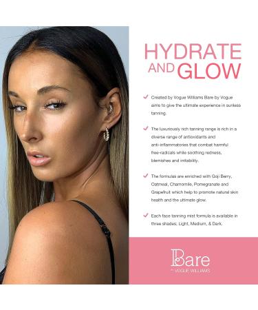 Bare by Vogue Self Tan Face Mist Spray - Light Tan for a Natural Glow on Face & Body - Buy Online on SooperMarket.com