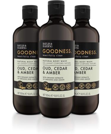 Baylis & Harding Oud Cedar & Amber Toiletries Bundle - 6x500ml Hand Wash & Body Wash Set | Vegan-Friendly - Buy Online on SooperMarket.com