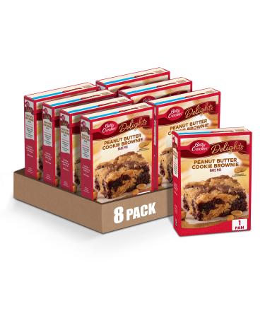 Betty Crocker Delights, Peanut Butter Cookie Bownie Mix, 17.2 Oz Box (Pack of 8) Peanut Butter Cookie Brownie 1.08 Pound (Pack of 8)