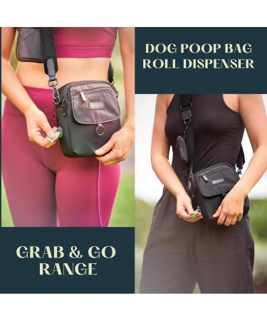 Purrfects Dog Walking Bag Crossbody | Black Waterproof Dog Treat Pouch with Poop Bag Dispenser - Durable & Convenient for Training - Buy Online on SooperMarket.com