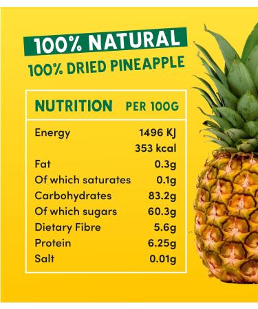 Dried Pineapple - From Grandmas Gardens | 3 x 100g | Healthy Vegan Snack | 100% Natural | No Added Sugar | Rich in Vitamins | No Preservatives | GMO free 3 pack - Buy Online on SooperMarket.com