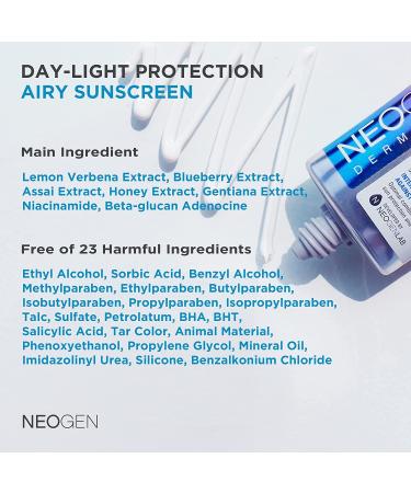 NEOGENLAB DERMALOGY UVA/UVB SPF50 Day-Light Protection Airy Sunscreen 1.69 oz - Moisturizing Weightless Sunscreen - Buy Online on SooperMarket.com