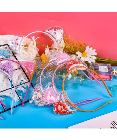 Fishdown Cute Cat Ears Headbands Set for Girls - Non-slip Transparent Quicksand Design (7pcs Per Pack, Color-1) - Buy Online on SooperMarket.com