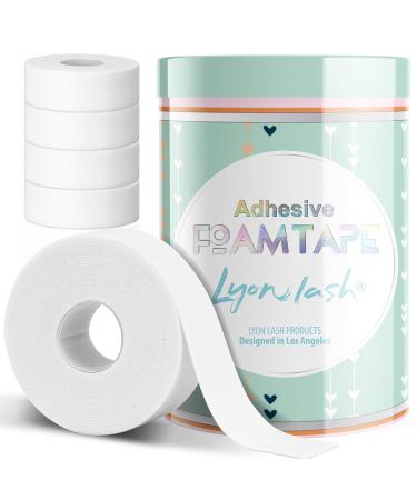 Lyon Lash Foam Tape (4 Rolls of 1 Inch)| Medical Elastic Eyelash Tapes for Eyelash Extensions | Eyelash Extension Supplies Under Eye Pads Lint Free Patches Hypoallergenic Latex Free 5.5 Yards 1 Inch (Pack of 4)