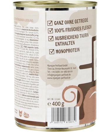 Mjamjam Premium Wet Food for Cats - Pure Meat Culinary Deer & Turkey with Fresh Cranberries - 6 Pack 400g Mix Bundle - Buy Online on SooperMarket.com
