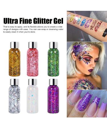 6 Colors Glitter Set - 180ML Arts & Crafts Supplies | Festival Makeup Nail Face & Hair Glitter - Sequin Pigment Powder for Creative Projects - Buy Online on SooperMarket.com
