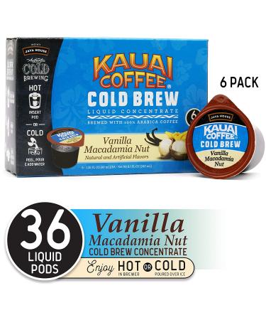 JAVA HOUSE Cold Brew Coffee Kauai Vanilla Macadamia Nut K Cup Pods (36 Count) - Hot or Iced Liquid Concentrate - 1.35 Fl Oz, Pack of 36 - Buy Online on SooperMarket.com