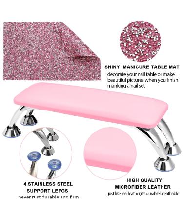 Professional Pink Leather Arm Rest for Nails with Wipes - Manicure Hand Pillow for Nail Techs - Buy Online on SooperMarket.com