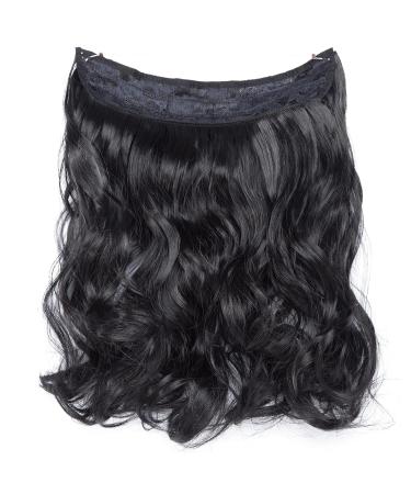 Buy Dark Black Hairpiece Extensions with Invisible Wire | Thickening Wavy Weft Hair Extensions - 40 cm - Buy Online on SooperMarket.com