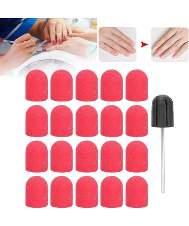 Nail Sanding Drill Bit 0.5 X 0.7in Easy To Store High Strength Nail Polishing Sanding Head Fine Sandpaper with Shaft for Grinding(Big red) - Buy Online on SooperMarket.com