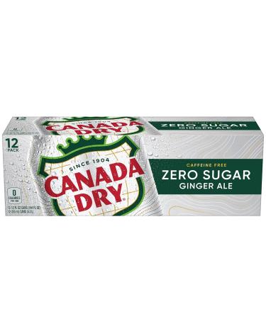 Canada Dry Zero Sugar Ginger Ale Soda 12 fl oz Cans 12 Pack - Refreshing Zero Sugar Drink Option - Buy Online on SooperMarket.com